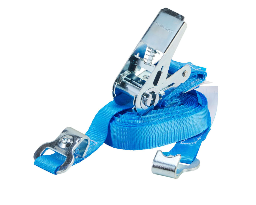 Zurrgurt, 6m, 25mm, LC 400 daN, zweiteilig, STF 120, mit Flachhaken für Stäbchenzurrschiene