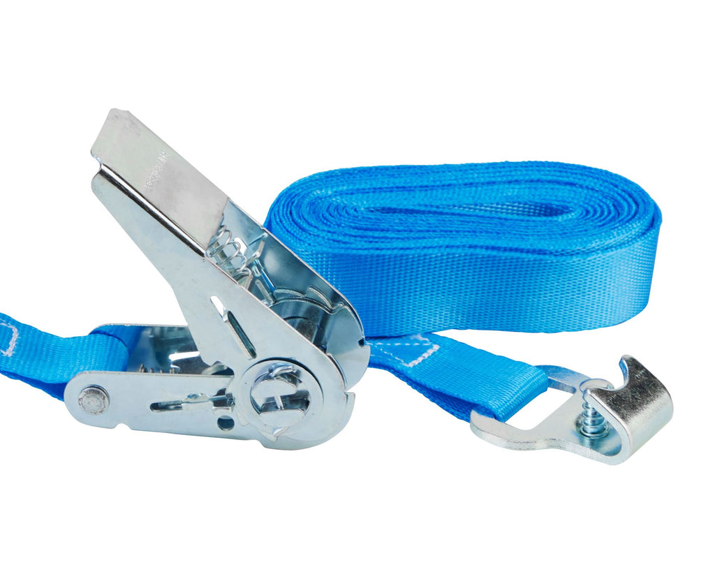 Zurrgurt, 6m, 25mm, LC 400 daN, zweiteilig, STF 120, mit Flachhaken für Stäbchenzurrschiene